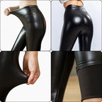 Leggings en cuir taille haute pour femmes