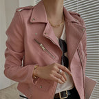 Veste en cuir, cuir PU pour femmes