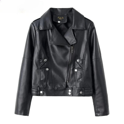 Veste courte femme en simili cuir style Y2K streetwear