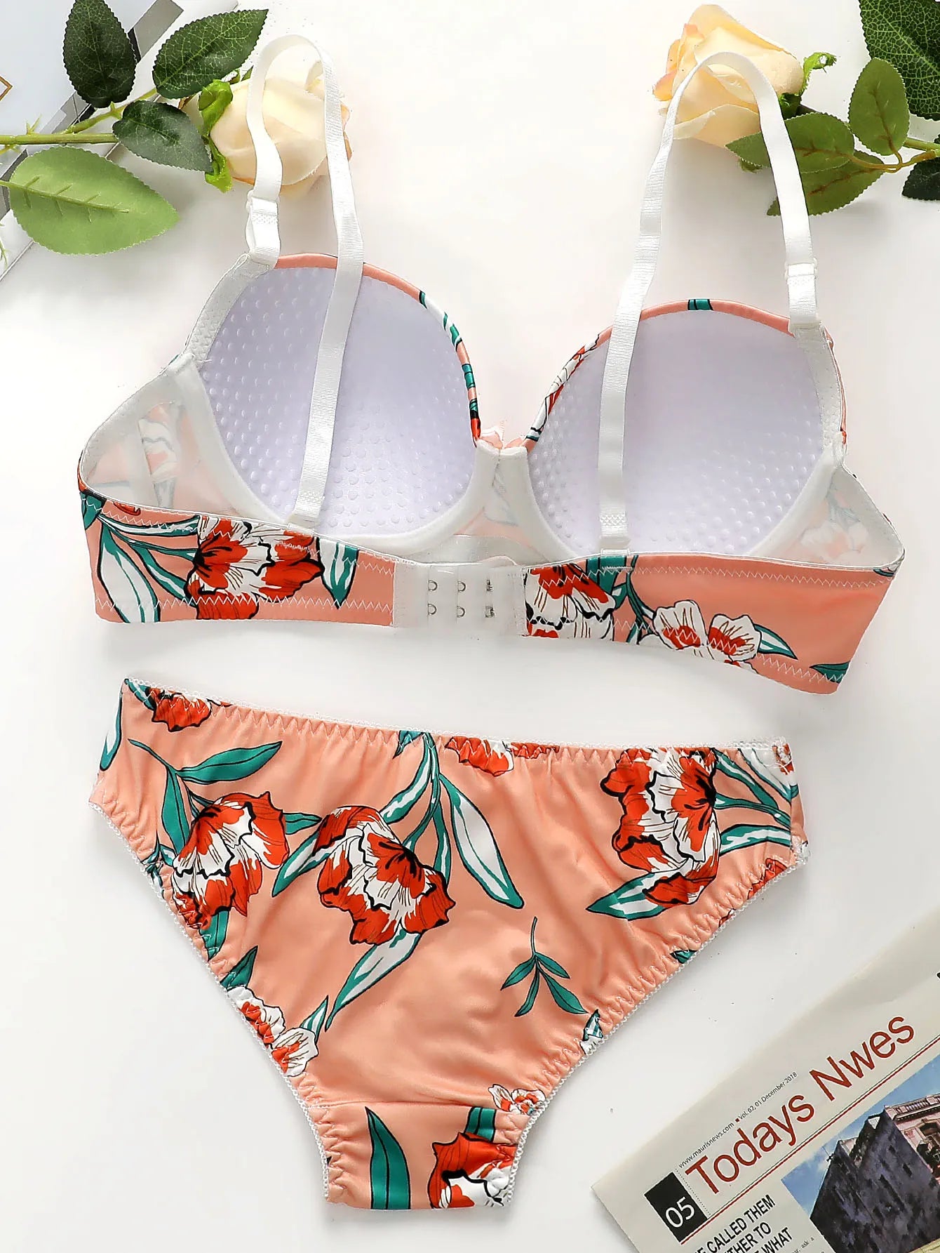 Ensemble lingerie 2 pièces imprimé pour femmes