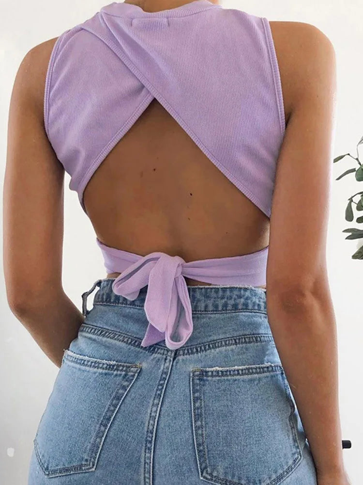 Débardeur dos nu sexy pour femmes