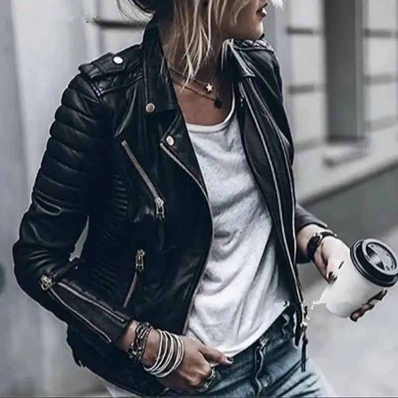 Vestes en cuir faux cuir pour femmes