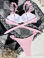 Maillot de bain push-up à volants pour femmes