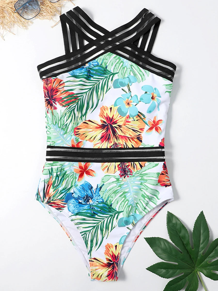 Maillot de bain une pièce sexy en maille pour femmes