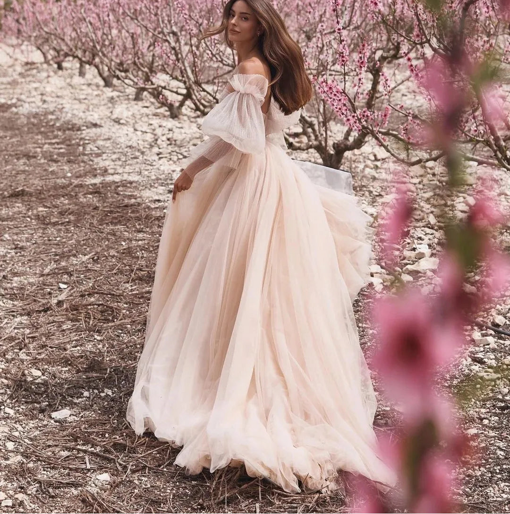 Robes de mariée manches bouffantes pour femmes