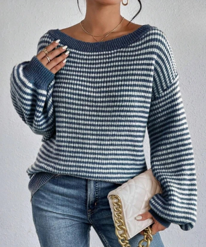 Pull rayé grande taille pour femmes