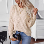 Pull à manches et col rond pour femmes
