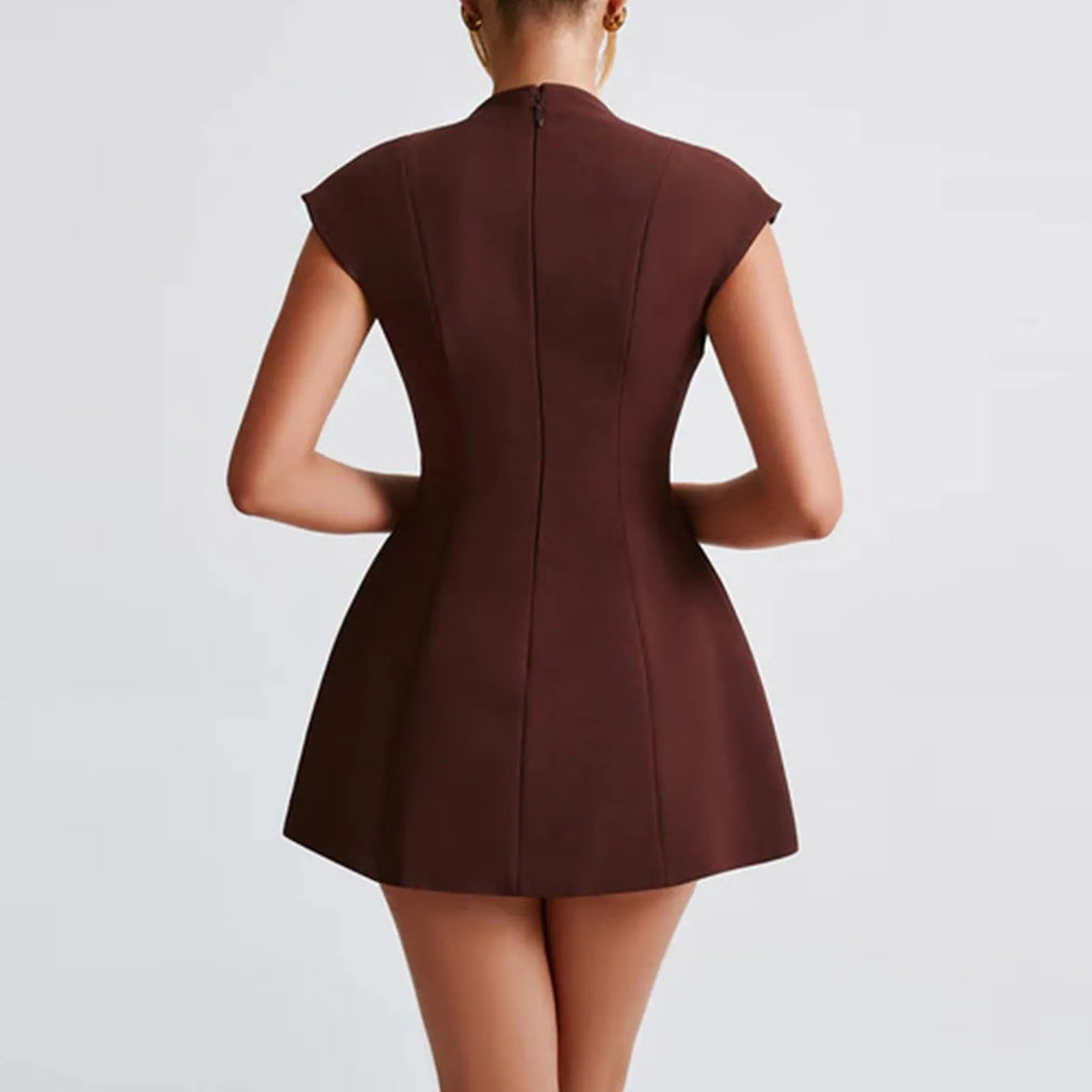 Robe sans manches de couleur unie pour femmes