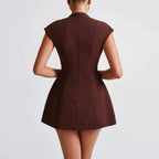 Robe sans manches de couleur unie pour femmes
