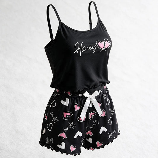 Pyjama d’Été Femme – Débardeur et Short en Tissu Doux