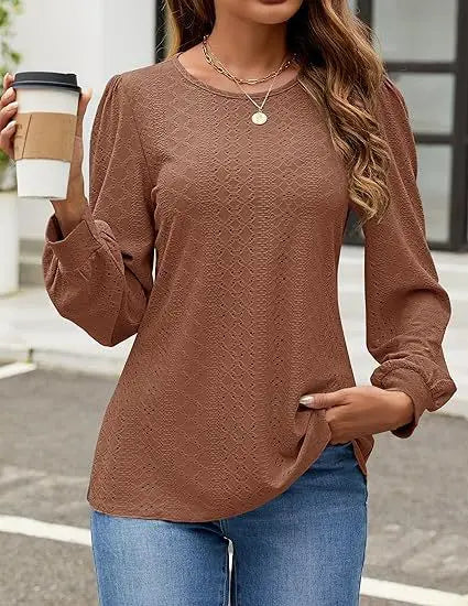 T-shirt à manches longues décontracté lâche pour femmes