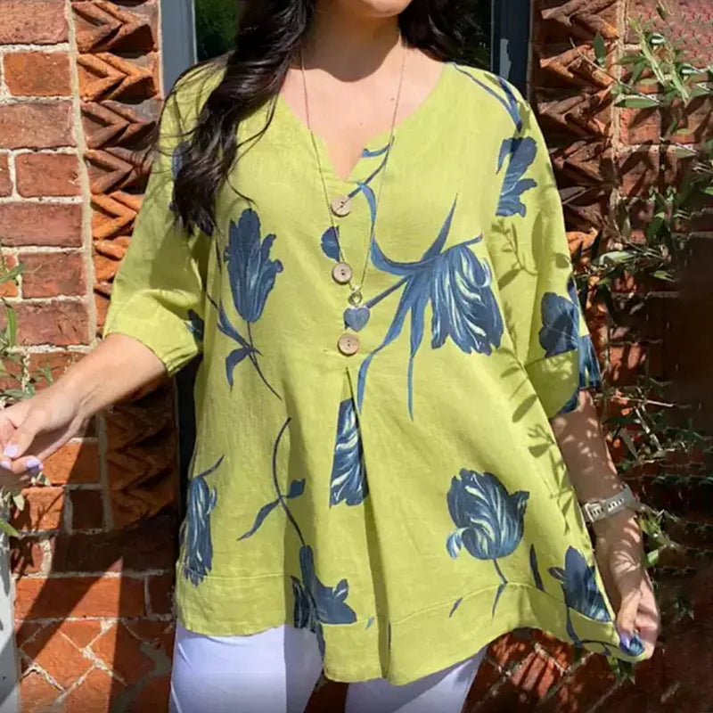 Chemise à col trois quarts pour femmes