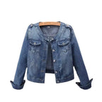 Veste en jean vintage délavé pour femmes
