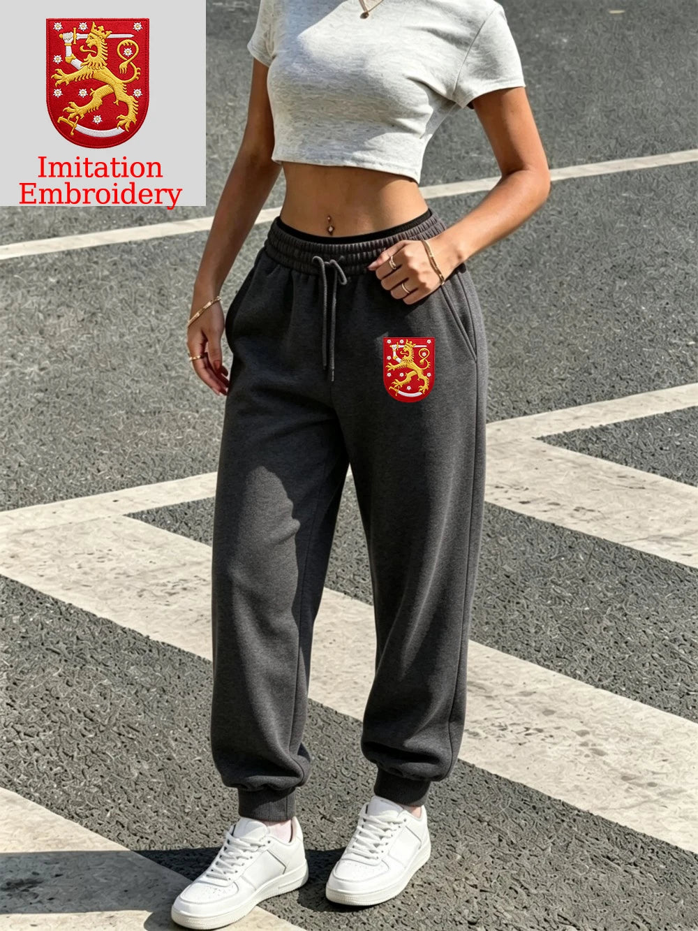 Pantalon de jogging imprimé emblème de la Finlande pour femmes