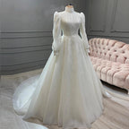 Robes de mariée musulmanes ivoire pour femmes