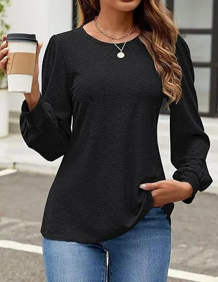 T-shirt à manches longues décontracté lâche pour femmes
