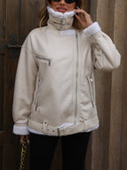 Manteau d'hiver en fausse fourrure de cisaillement pour femmes