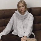 Pull tricoté à col en v pour femmes
