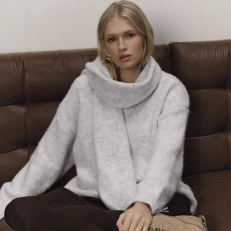 Pull tricoté à col en v pour femmes