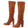 Bottes au genou confortables et chaudes pour femmes