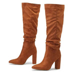 Bottes au genou confortables et chaudes pour femmes