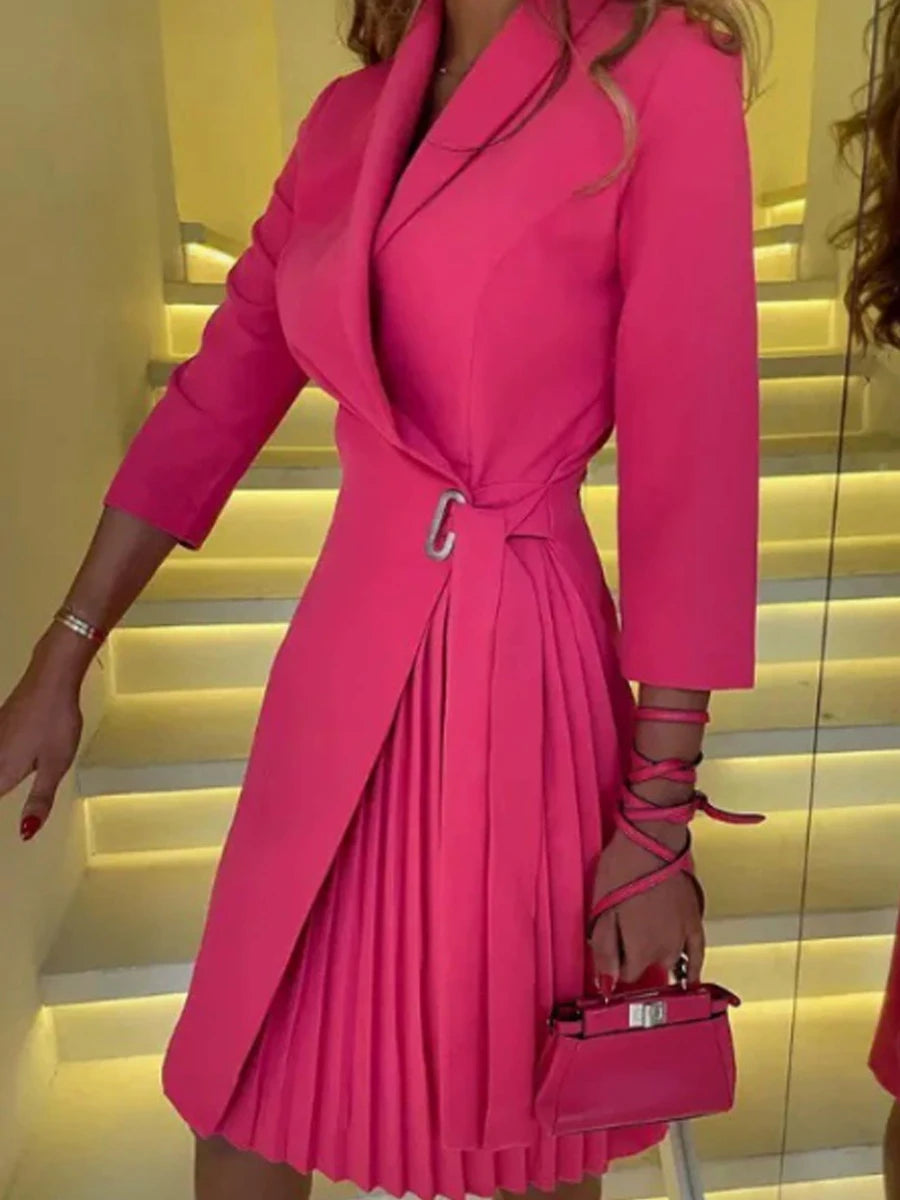Robe blazer élégante à détails noués pour femmes