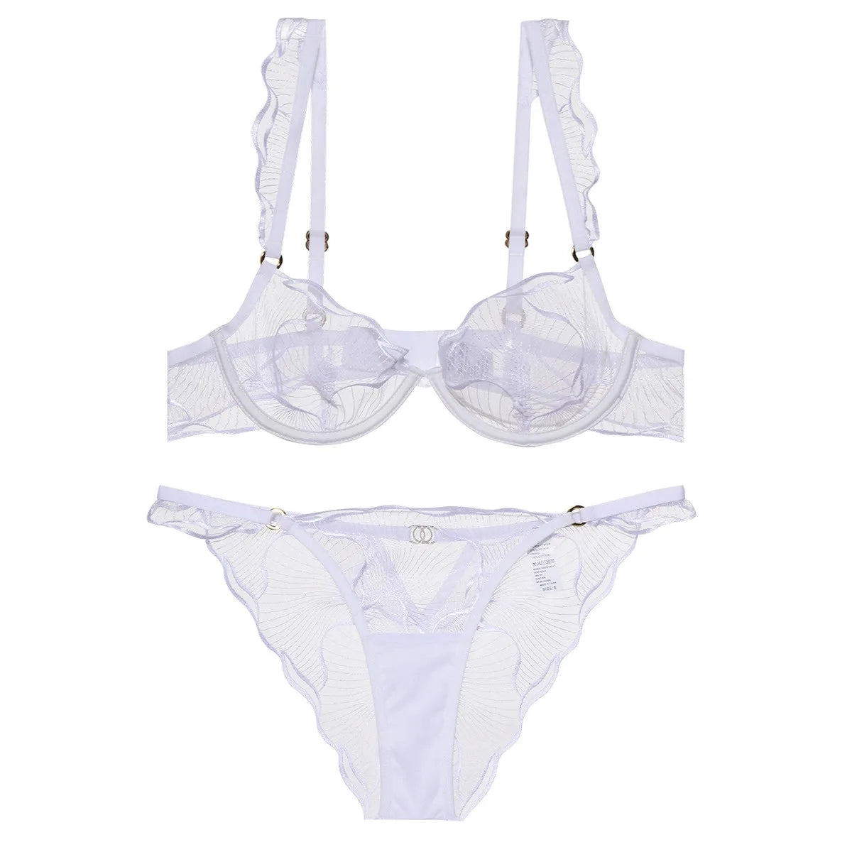 Ensemble soutien-gorge Sexy en maille respirante et culotte assortie pour femmes
