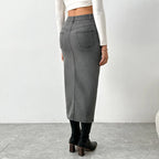 Jupe moulante droite vintage en jean pour femmes