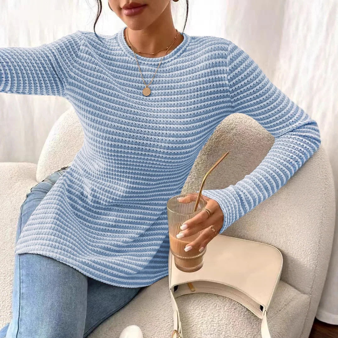 T-shirt en tricot à manches fendues pour femmes