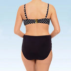 Maillot de bain deux pièces grande taille à pois pour femmes