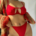 Ensemble de soutien-gorge ultra fin et string avec dentelle creuse pour femmes
