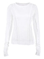 T-Shirt à manches longues et col rond pour femmes