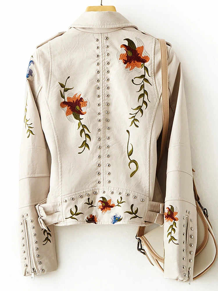 Blouson en similicuir souple pour femmes