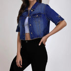 Veste en jean courte légère pour femmes