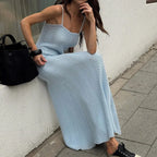 Robe maxi-débardeur ajourée en maille pour femmes