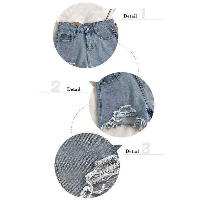 Short en jean court décontracté pour femmes