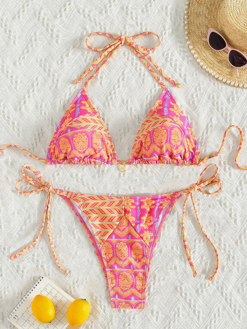 Ensemble maillot de bain 2 pièces soutien-gorge Push Up et string  pour femmes
