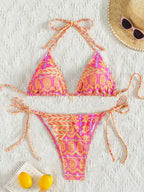 Ensemble maillot de bain 2 pièces soutien-gorge Push Up et string  pour femmes