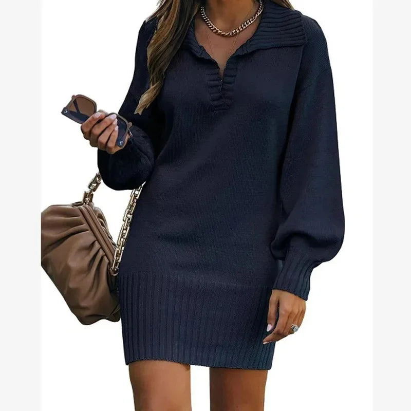 Robe pull mi-longue pour femmes