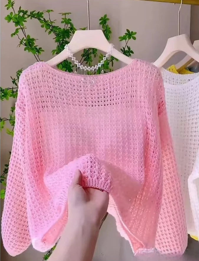 Pull Ample Femme – Maille Ajourée et Respirante