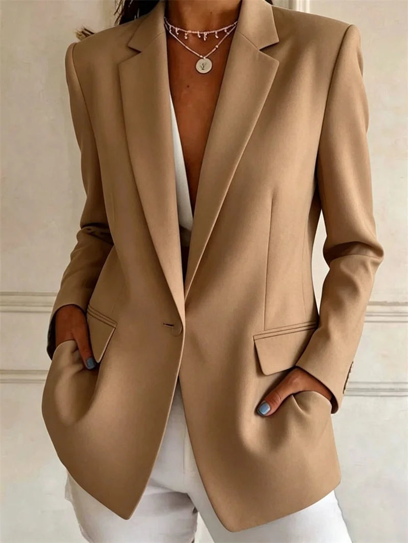 Blazer femme ample à col revers