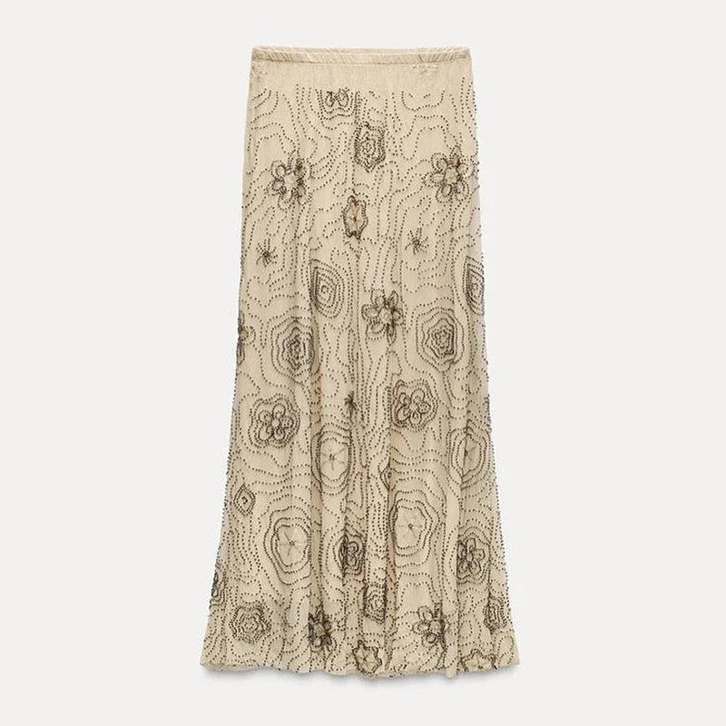 Ensemble 2 pièces élégant gilet bustier sexy dos nu et jupe longue moulante pour femmes