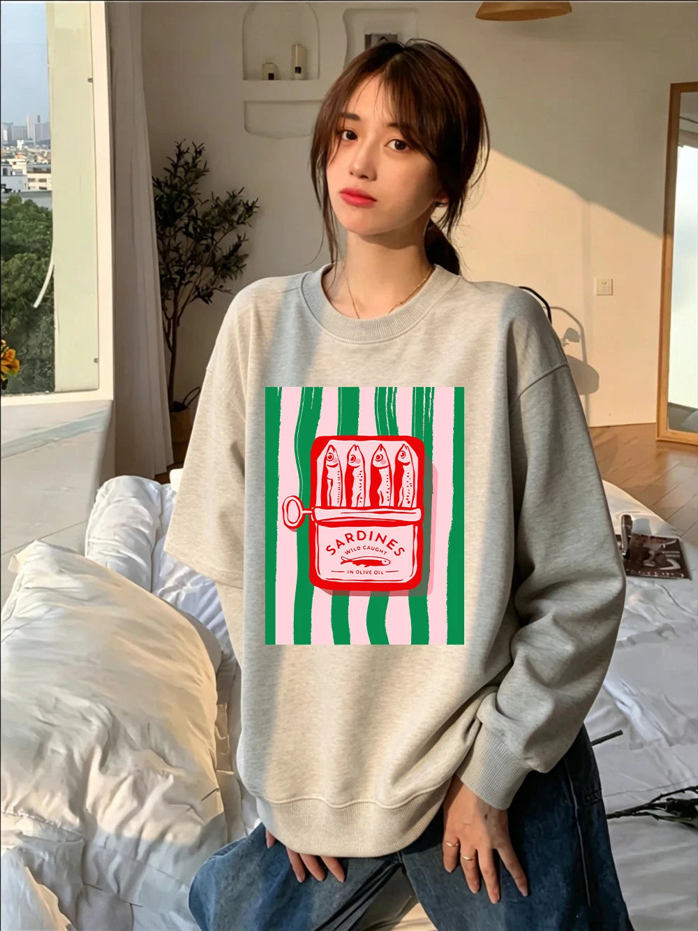 Sweat-shirts imprimés Sardines Wild Caught pour femmes