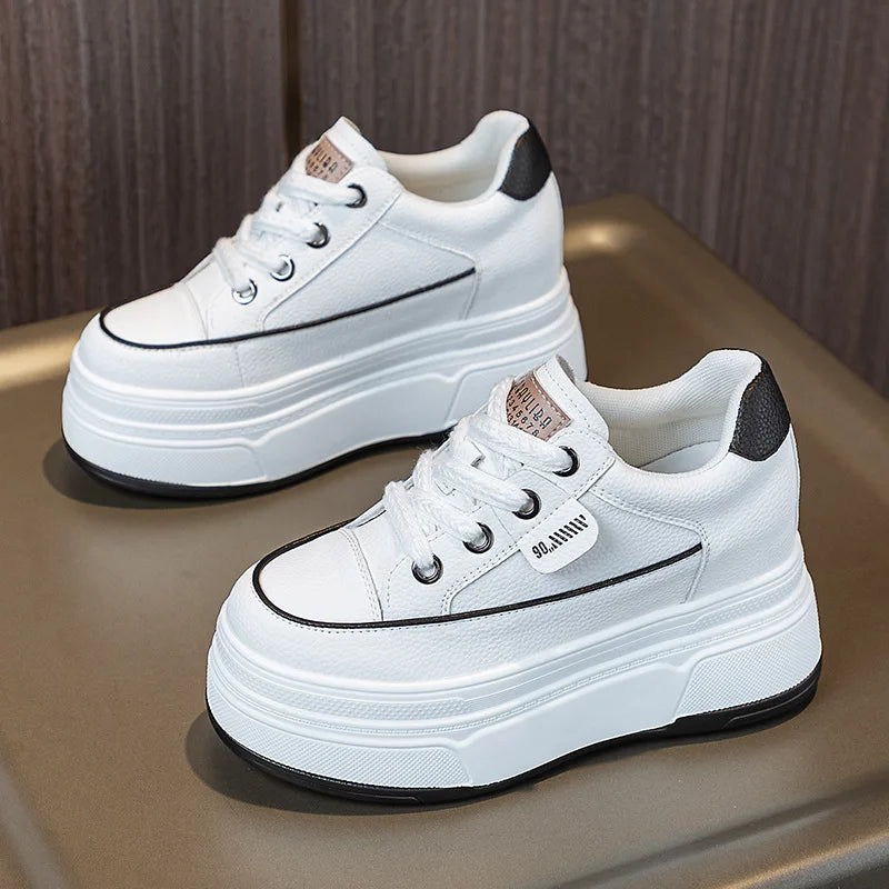 Baskets en cuir véritable femmes