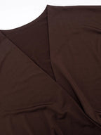 Robe courte décontracté à manches longues drapé pour femmes