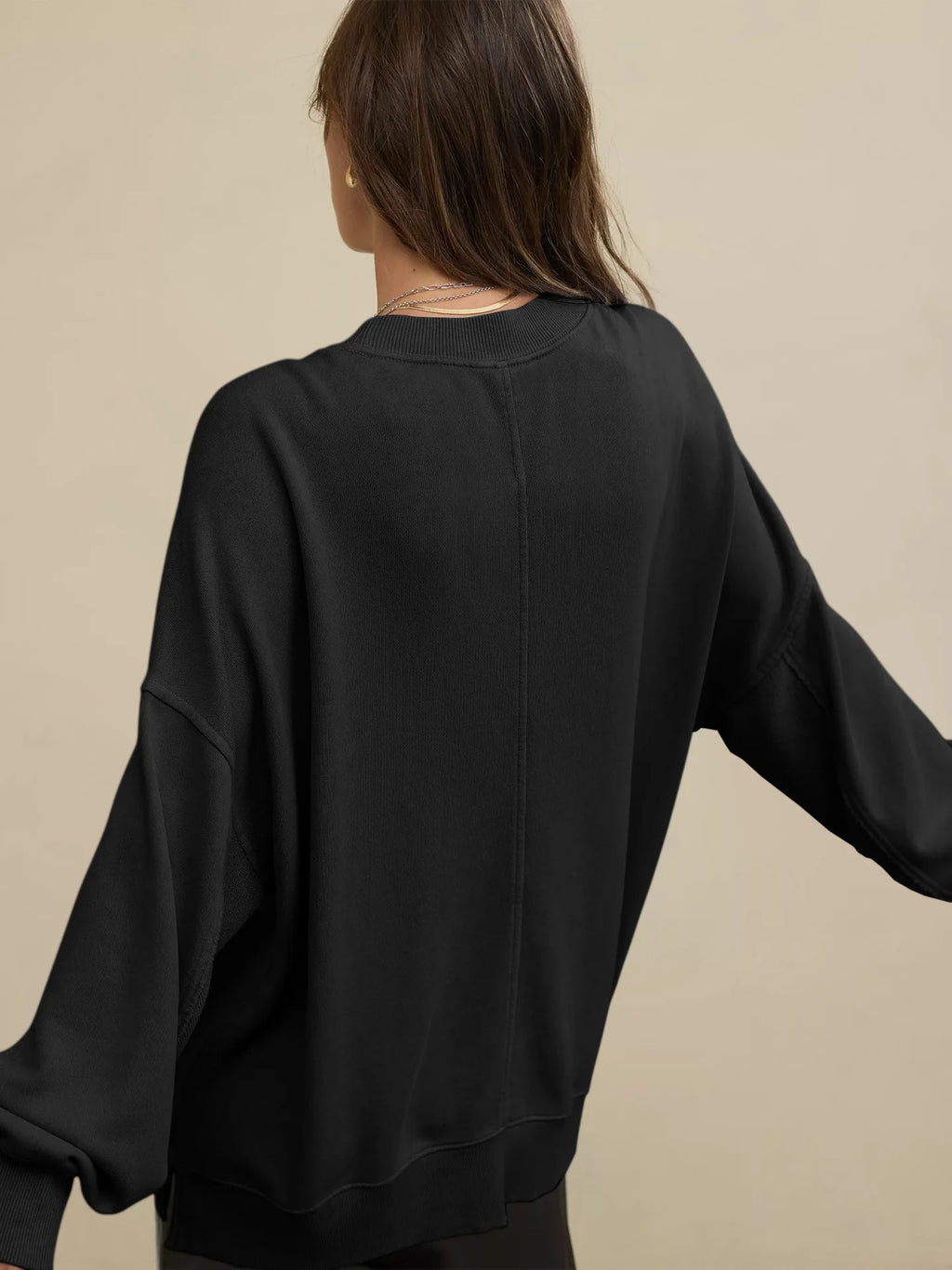 Sweat à capuche ample et décontracté à col rond pour femmes
