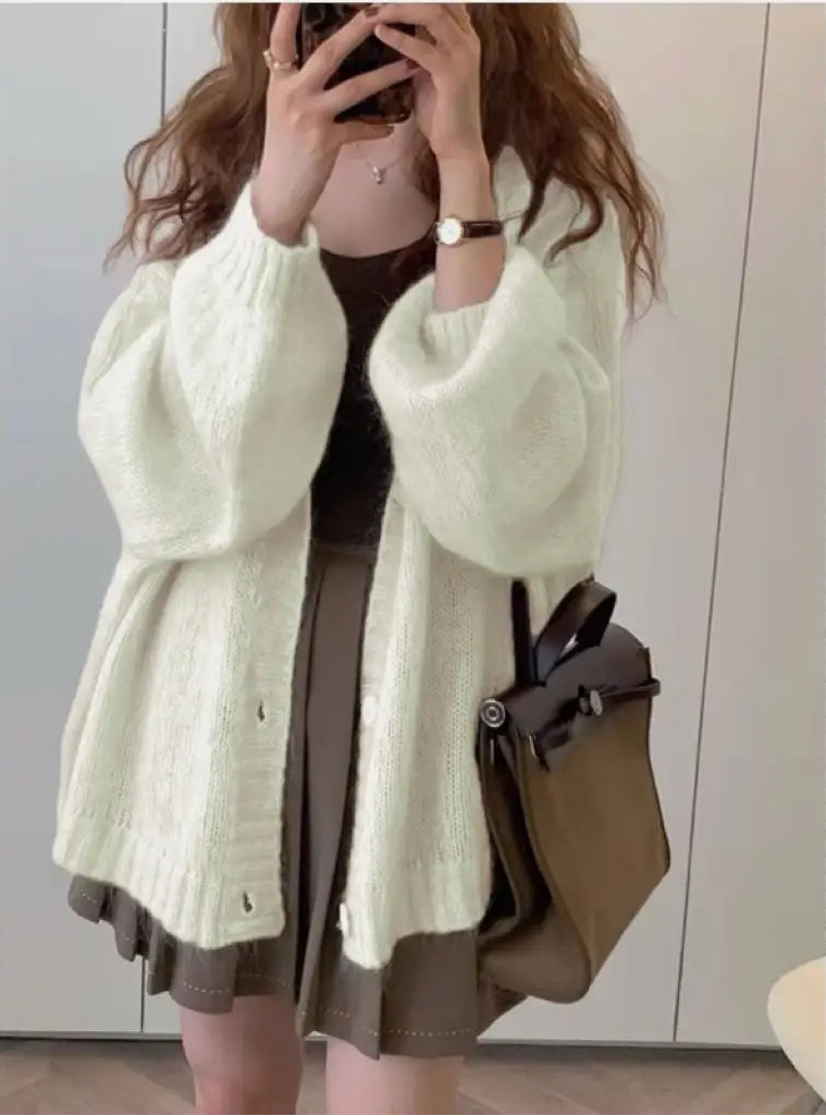 Cardigan Fin en Mohair Femme – Chic et Décontracté