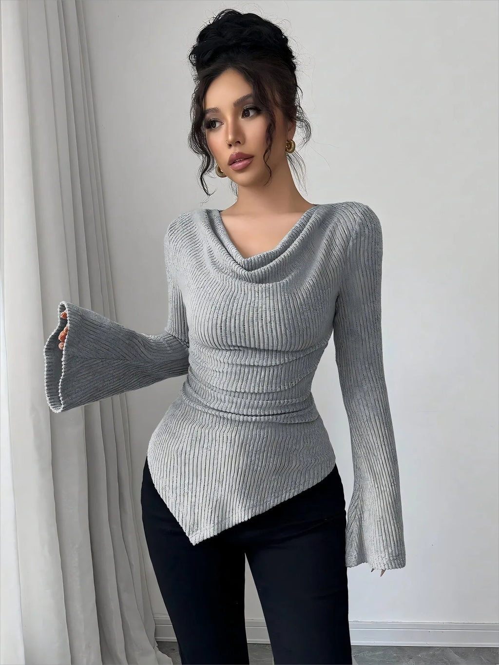 T-shirt à manches longues décontracté pour femmes