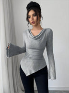 T-shirt à manches longues décontracté pour femmes