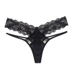 String taille basse en dentelle transparente pour femmes